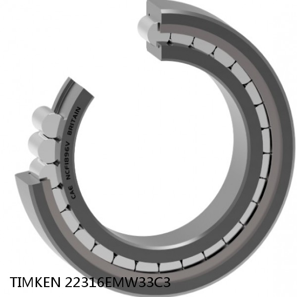 22316EMW33C3 TIMKEN Full Complement Cylindrical Roller Radial Bearings